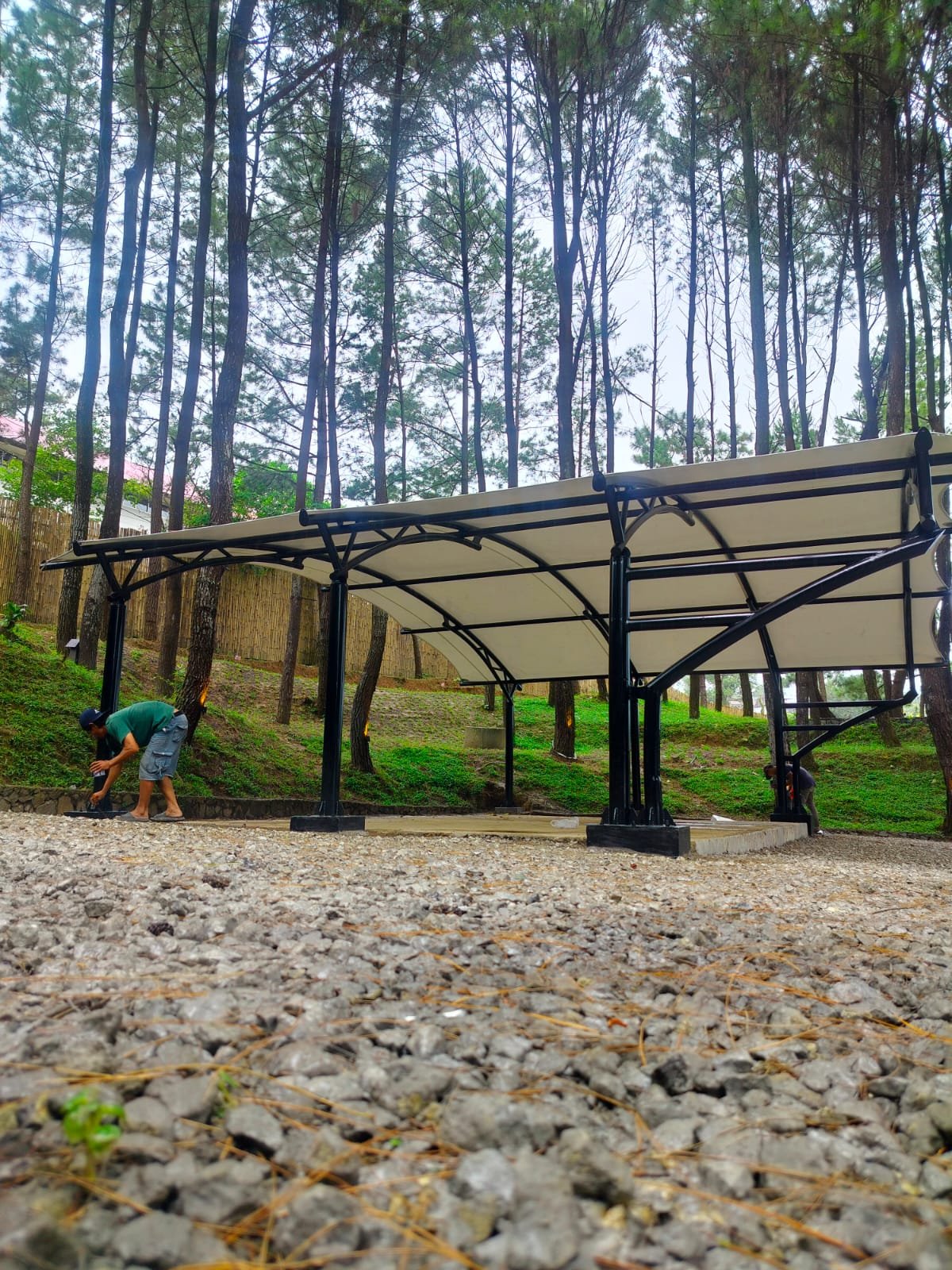 Desain Kanopi Membran Outdoor Estetik