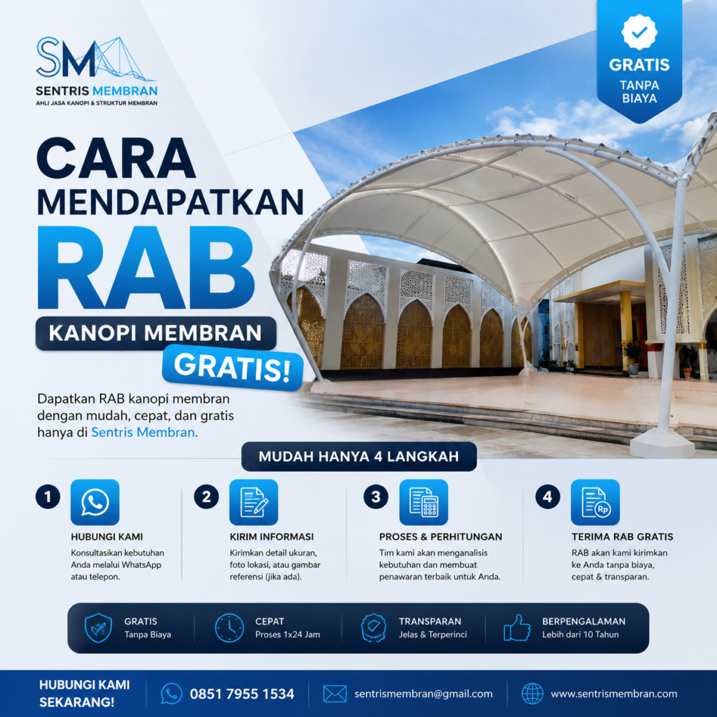 Cara Mendapatkan RAB Kanopi Membran Gratis
